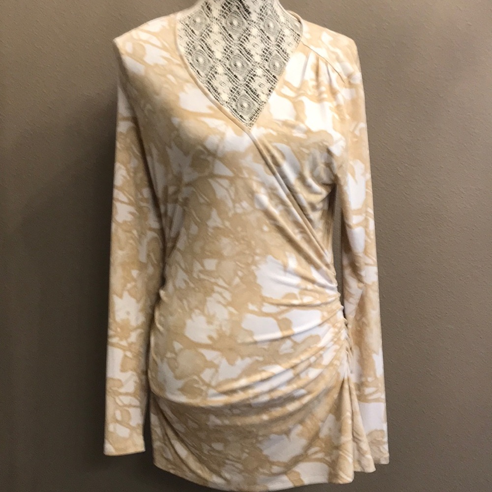 Long Sleeve Wrap Blouse